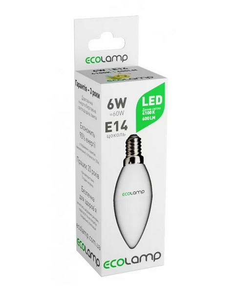 Лампа світлодіодна ECOLAMP, 6 Вт, (EL-C376144100)